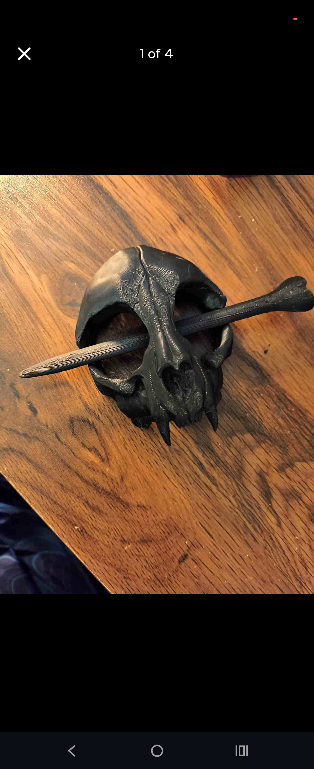 cat skull hair pin